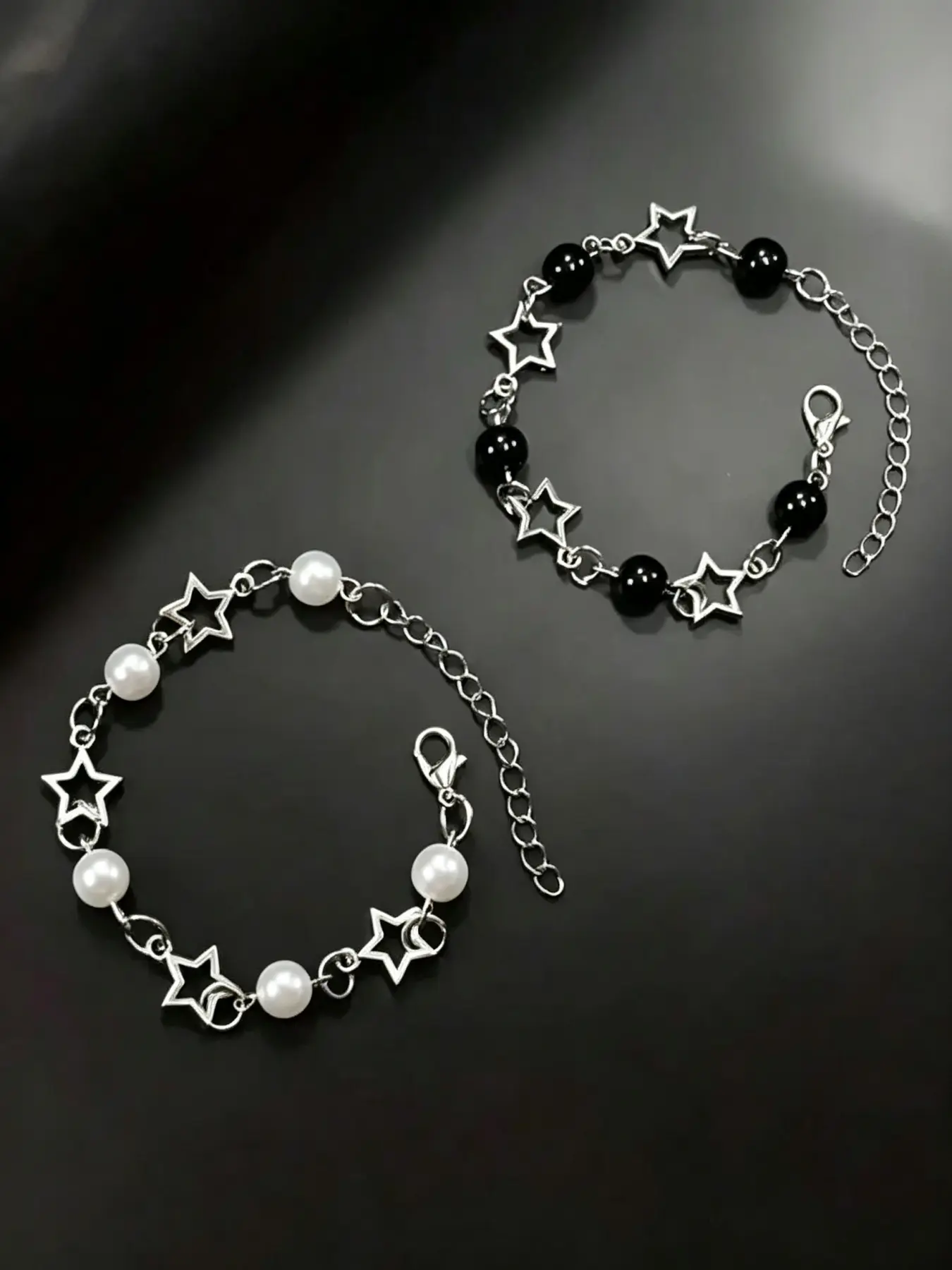 2-Piece Y2K Pearl Star Jewelry Bracelet Set, Great as Holiday Gifts for Men or Daily Wear Bracelets