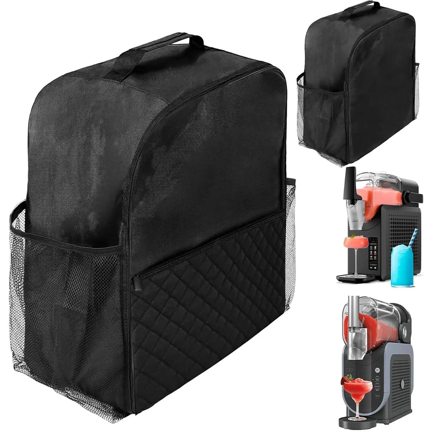 Organizer Bag for Ninja SLUSHi Slushie Machine FS301 & FS299 | Diamond Pattern Case for Ninja Slushie Dust Cover Accessories Frozen Drink Maker, Cover for Ninja Slushie FS301/FS299 (Black)