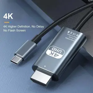4K USB C to HDMI Cable 6.6ft Type-C to HDMI Adapter Cord High Speed Screen Mirroring Video Converter for Phone Laptop Tablet to TV Monitor Projector Plug and Play Stable Display No Delay No Flash Screen
