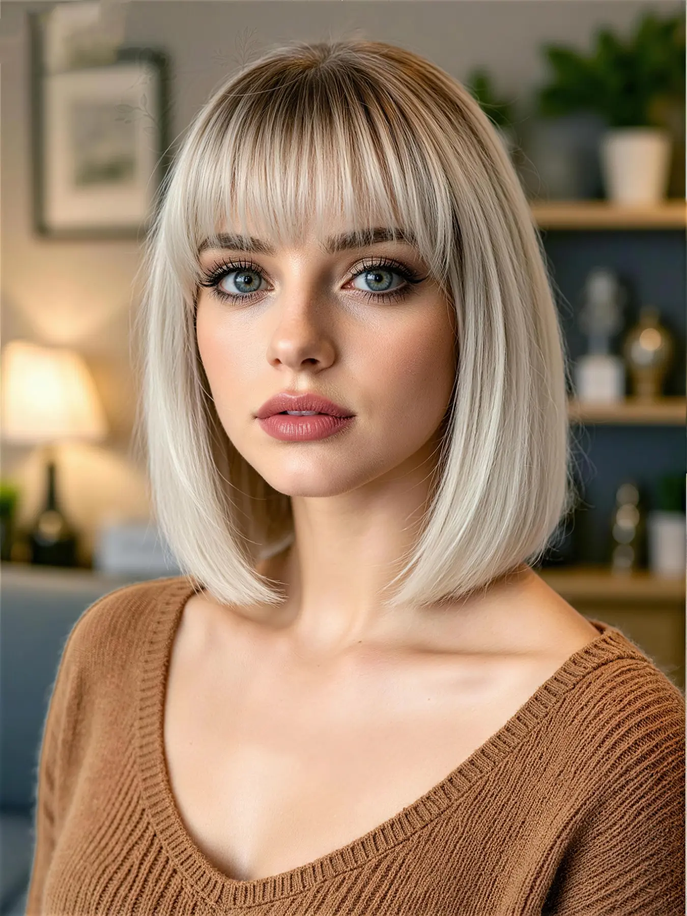 12 Inch Gradient Gold Bob Wig, Heat-Resistant Synthetic Hair, Natural Look, Women's Daily, Performance, Party, Cosplay Wig, Synthetic Bob Wigs
