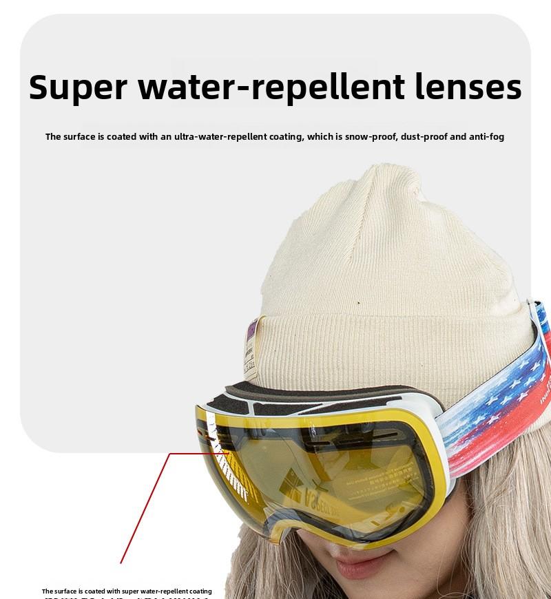 Adult ski goggles/outdoor cycling large spherical glasses/cardable myopia glasses/hx06 double-layer anti-fog glasses, magnetic googgles,  magnetic goggles ski, mirrored goggles