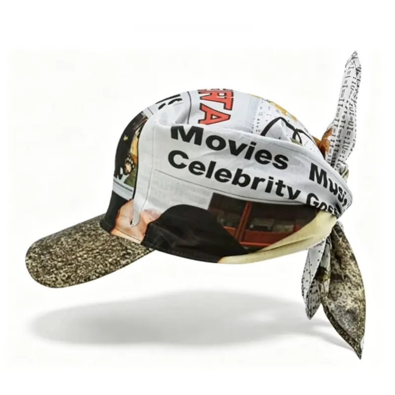 Vintage Newspaper Print Trucker Hat |   Magazine Patchwork Cap |   Retro Streetwear Fashion