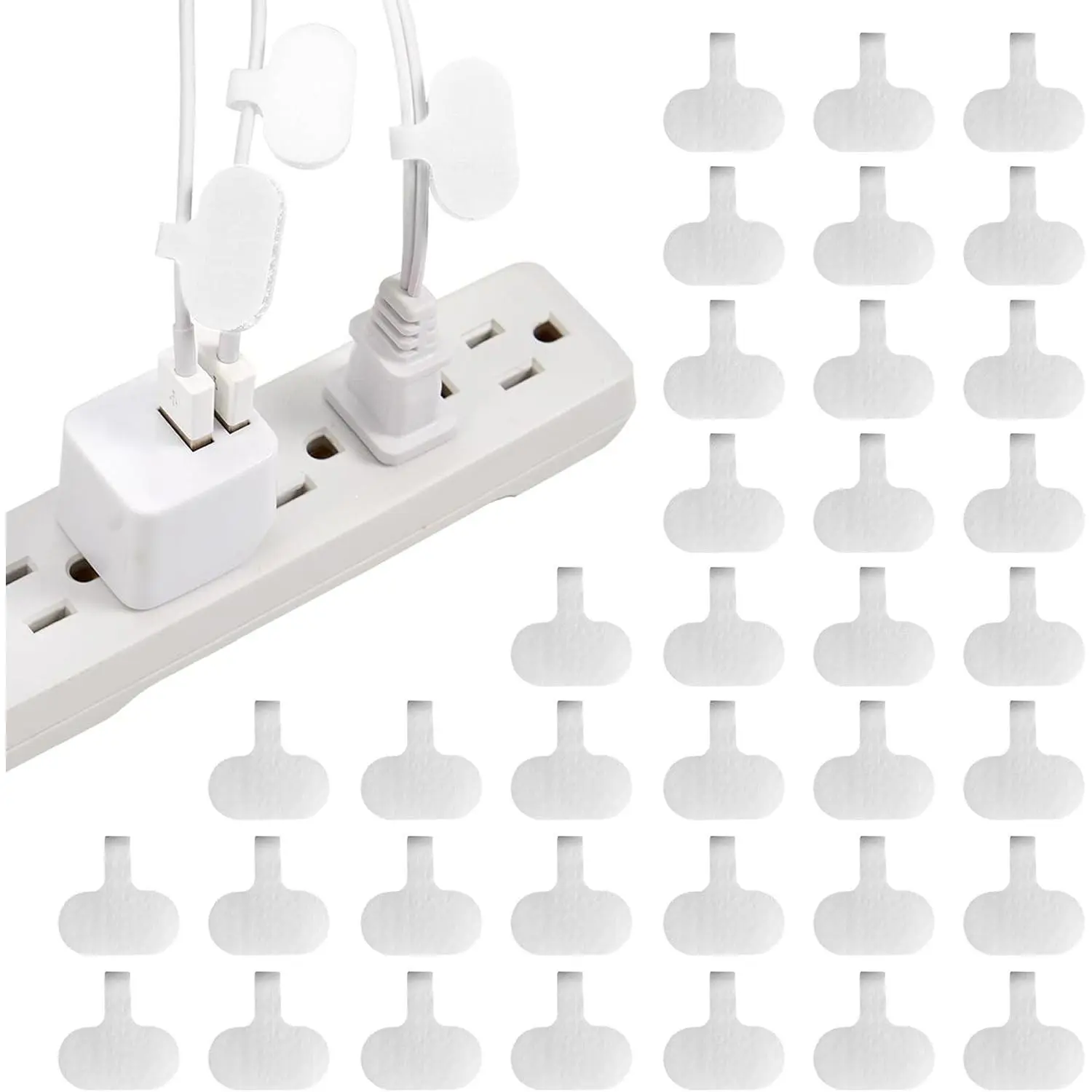 Cable Labels, White, 36 Pack - Write-On Cord Labels, Wire Labels, Cable Tags for Cable Management, Electronics & Computers