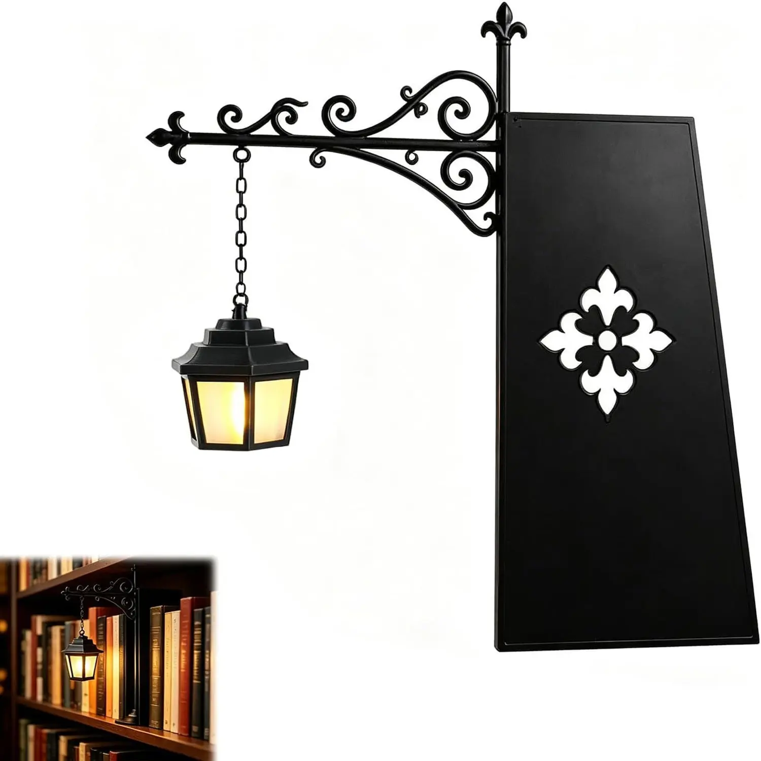 Vintage Magic Reading Lamp, Resin Library Lantern Bookend Light, Portable Book Nook Desk Lighting, Retro Bookshelf Decor Lamp