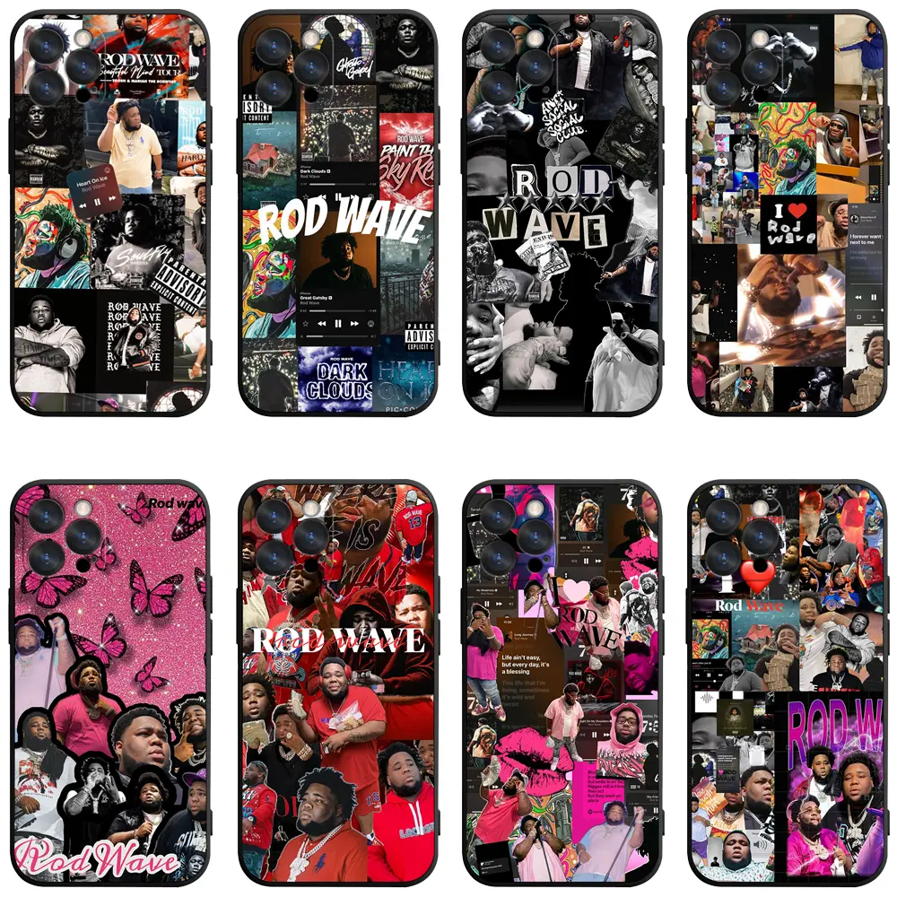 Vintage Hip Hop Rod Wave Themed Protective Phone Case, Casing & Cover for iPhone 17/16/15/14/13/12/11 Pro Max/Pro/Plus, Streetwear Fan Gift for Special Occasions, Smartphone, Handheld