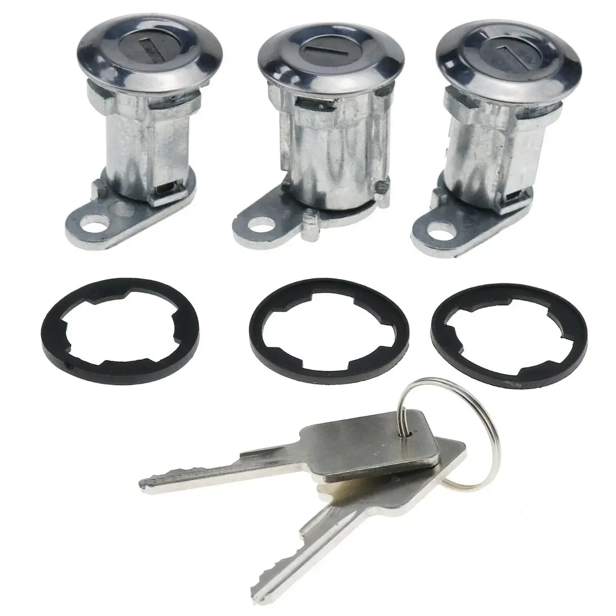 FridayParts 3pcs Door Lock Cylinder with Keys 8122874K3 for Jeep CJ Wrangler YJ Cherokee XJ 84-90