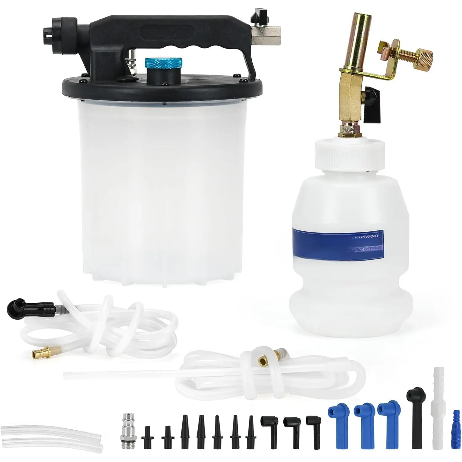 3L Brake Bleeder Vacuum Pump Kit with 1L Refilling Bottle and 18pcs adapters,One Person Pneumatic Brake Fluid Bleeder Kit Suitable for Most Brake Mast Cylinder