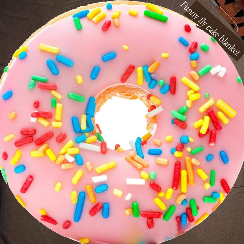 Cartoon Pizza Pattern Cozy Throw Blanket, 1 Count Portable Creative Lightweight Blankets for Sofa Beach Outdoor Camping