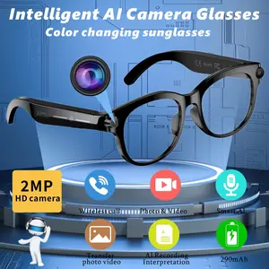 Intelligent AI glasses, high-definition camera, color changing sunglasses, long battery life, voice assistant/photo/video/recording/call/AI translation/smart visual recognition/music playback, sports, office, dressing and use, ideal holiday gift.