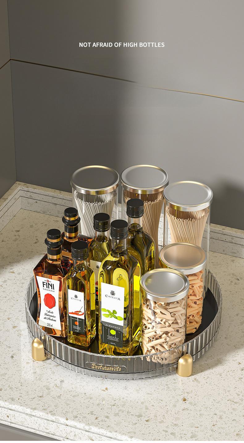 rotating cosmetic organizer, large capacity transparent acrylic for storing cosmetics and skincare products, multi-layer rotating perfume organizer with li