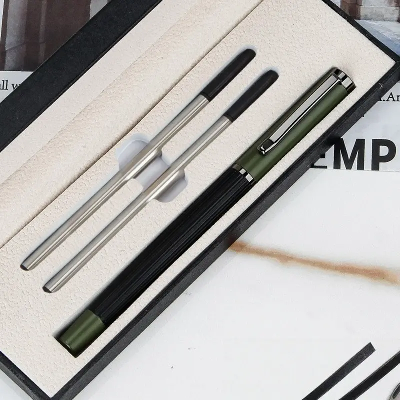 High-End Insertable 0.5mm Matte Morandi Ink Pen, Business Gift Boxed Metal Signature Pen, Elegant Leadership Present