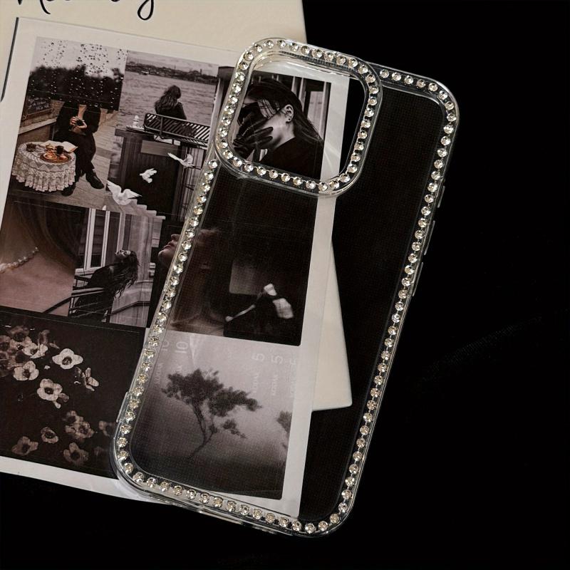 Rhinestone Frame Glitter Transparent Case for iPhone17, 16, 15 ,14Pro Max, Soft Cover for iPhone 13,12,11 Pro – Elegant Luxury Design, Perfect Gift for Birthdays or Holidays – Ideal for Yourself, Family, and Friends