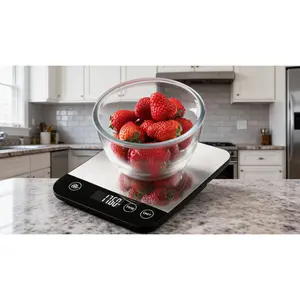Food Scale, 33lb Rechargeable Kitchen Scale with Stainless Steel, Grams and Ounces, USB Charging, 1g High Accuracy for Baking, Cooking & Food Prep, Black Miro up