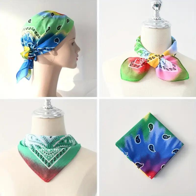 Random Color Bandana, 6 Counts/set Square Sports Headband, Versatile Hip Hop Style Headband for Outdoor Cycling Climbing, Sports & Outdoor Accessories