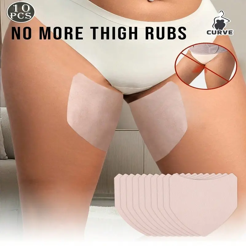 10 Pcs Invisible Anti-Friction Thigh Protection Pads, Breathable Sweat-Proof Disposable, Unisex, Inner Thigh Guard for Dresses, Summer Comfort