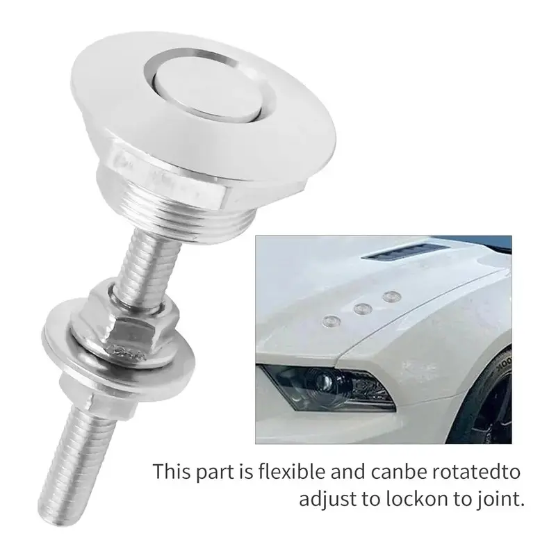 4-piece universal aluminum quick-release latches, 1.25-inch diameter silver automotive bumper, hood, and license plate fasteners, Bumper Clips, Car Accessory