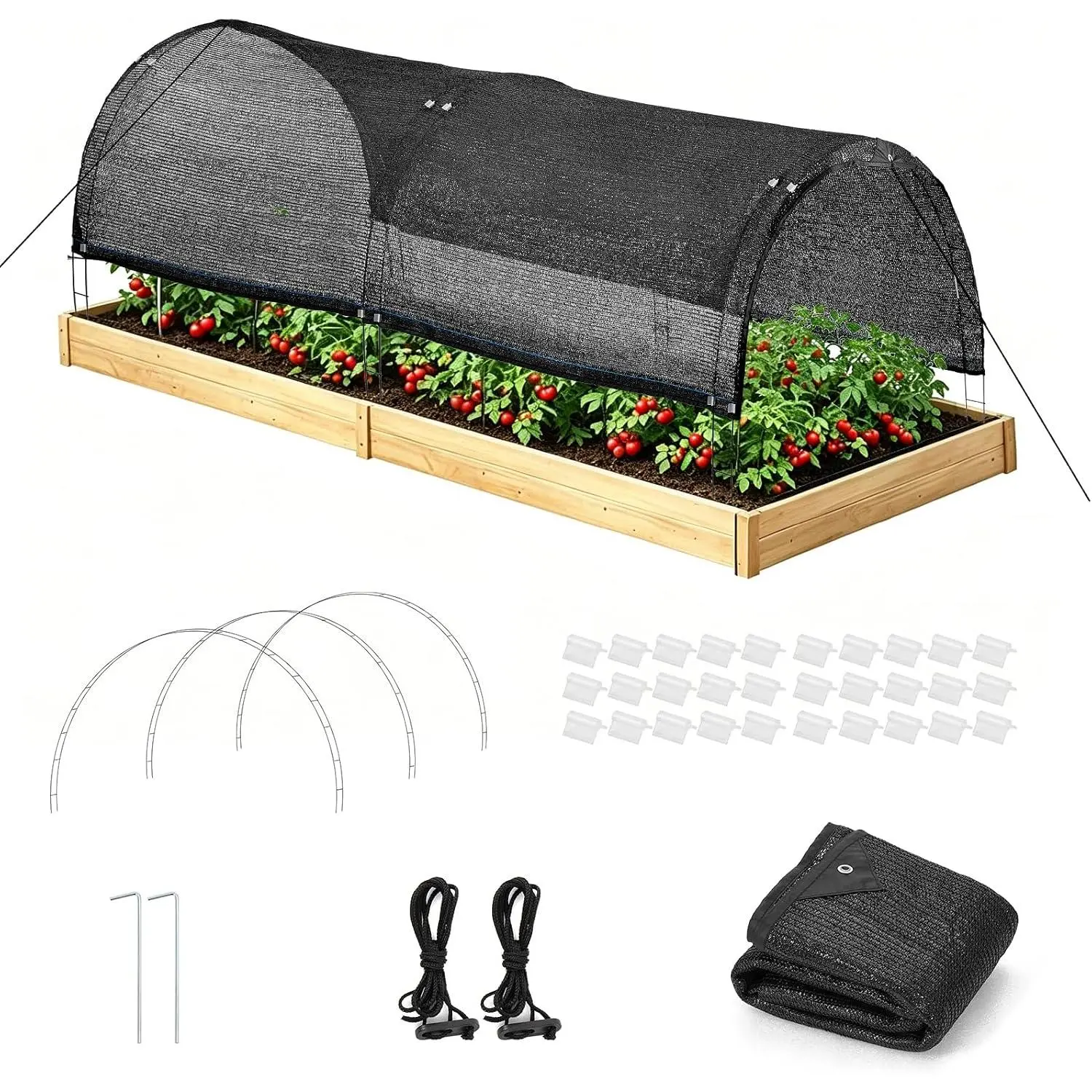 Shades for Outdoor , Shade Cloth for Garden, 78" L x 35" W x 27" H Row Covers, 80% UV Block Sun,  Cover for Raised Beds, Heat Protection Tunnel for Strawberry and