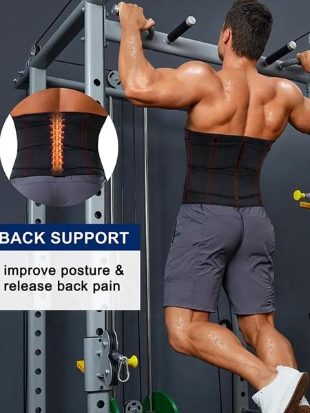 Men's Adjustable Dual-Layer Compression Waist Belt, Sauna Waist Wrap, Zipper Bodysuit Shaper, Summer Wearable Fitness Accessory, Sporty, Waist Training Belt