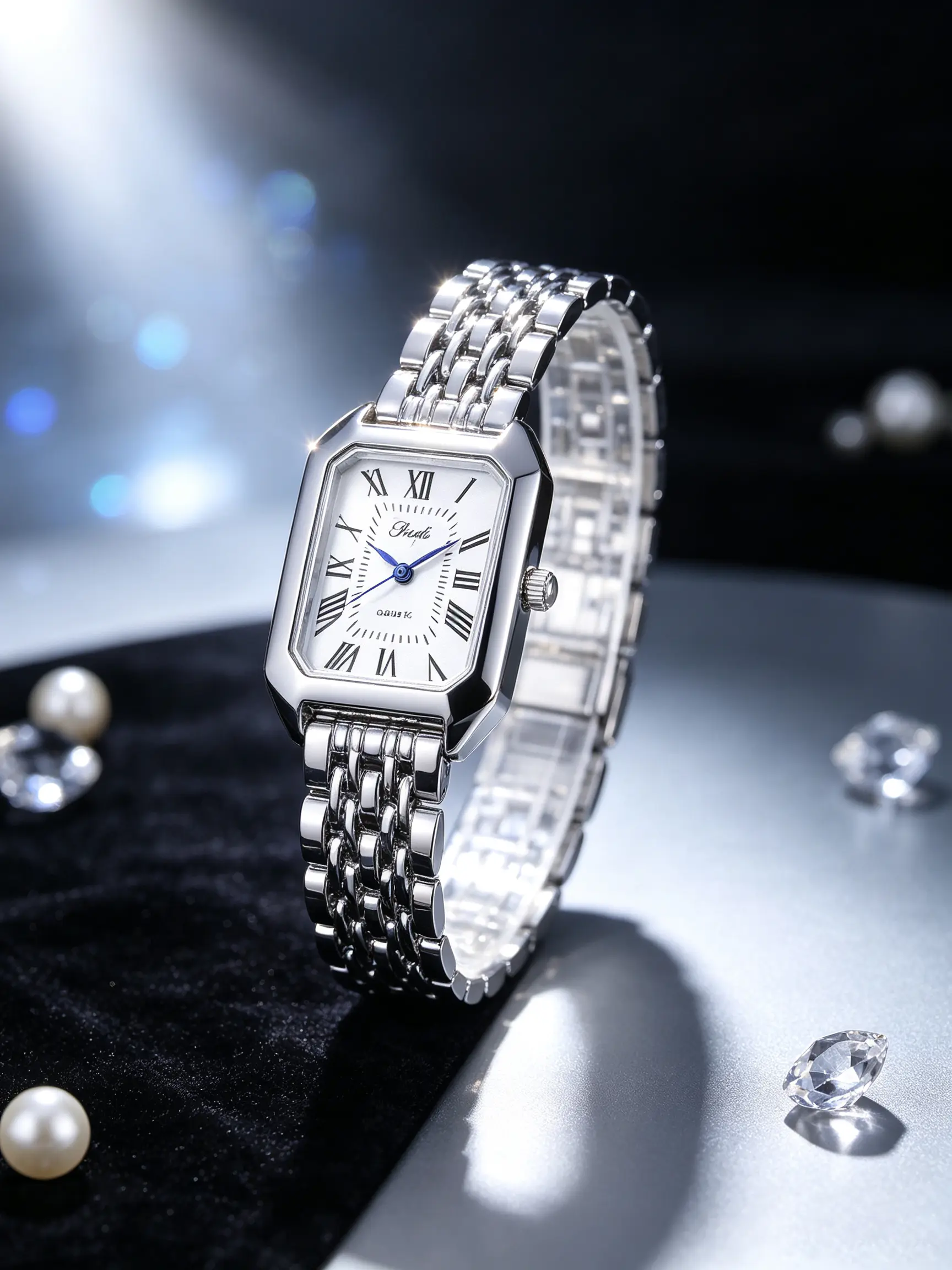 Classic Rectangular Women's Fashion Watch, Roman Numerals, Metal Chain Strap, Elegant Quartz Movement, Perfect Gift for All Seasons