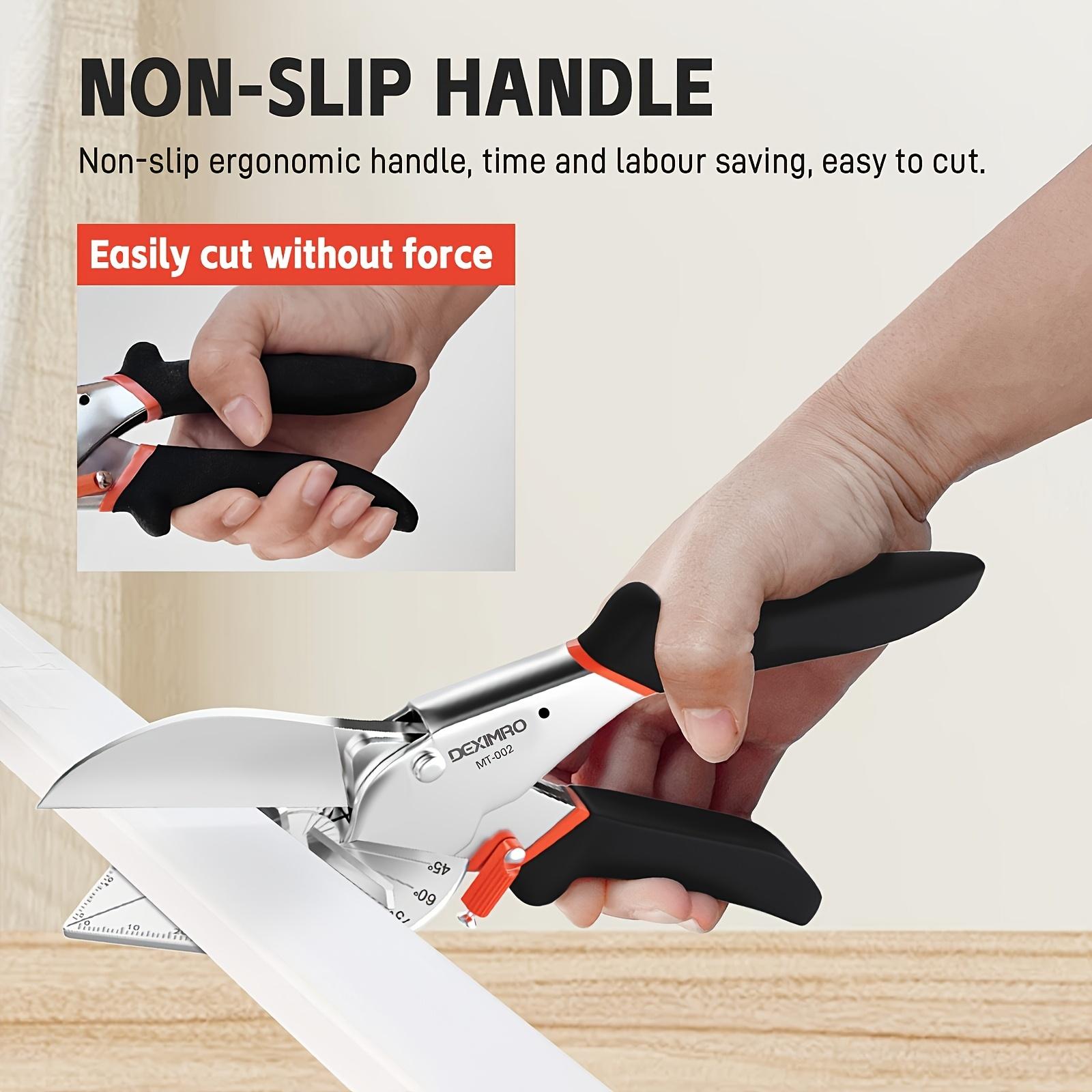 Miter Shear for Trim – Adjustable 45 °   to 135 °   Angle Cutter for Moulding, Quarter Round, Wood, PVC, and Plastic, Precision Cutting Tool with Replacement Blades, Easy to Use for DIY Home Improvement, Carpentry, Flooring, Baseboard Installation