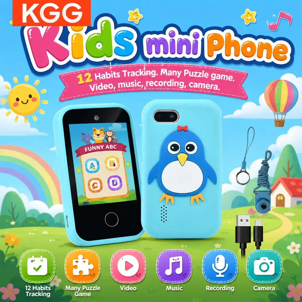 KGG Cute Unicorn Design Smart Phone, 1 Count Student Smart Game Phone, Funny Learning Education Tool, Music Game Player, Alarm Clock, Calculator, Flashlight, Dual Camera Smart Watch