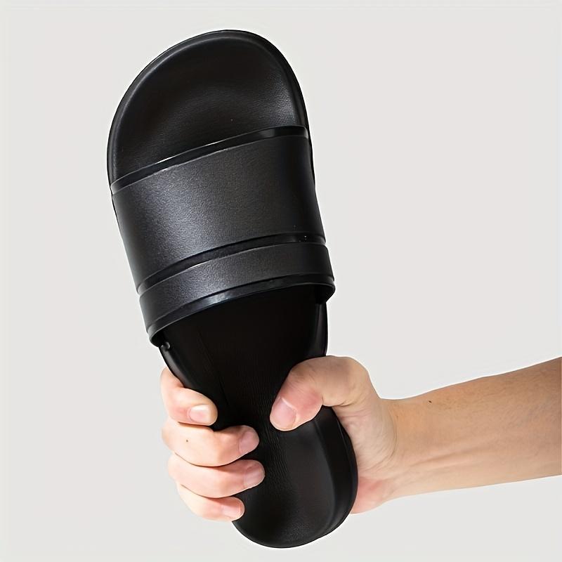 Men's Casual Solid Color Slides, Fashionable Soft Comfortable Slippers for Indoor Outdoor Wear, All-match Commuter Shoes for Work & Daily Wear, Boy Footwear Flipflop Tsinelas Black