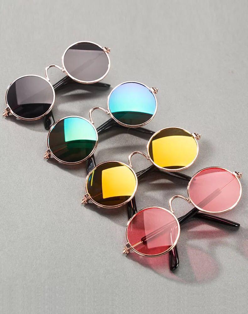 Dog Cat Pet Sunglasses Creative Trendy Sunwear Cute Accessories Mini Eyewear for Small Animals Adjustable Fit Summer Outdoor Play