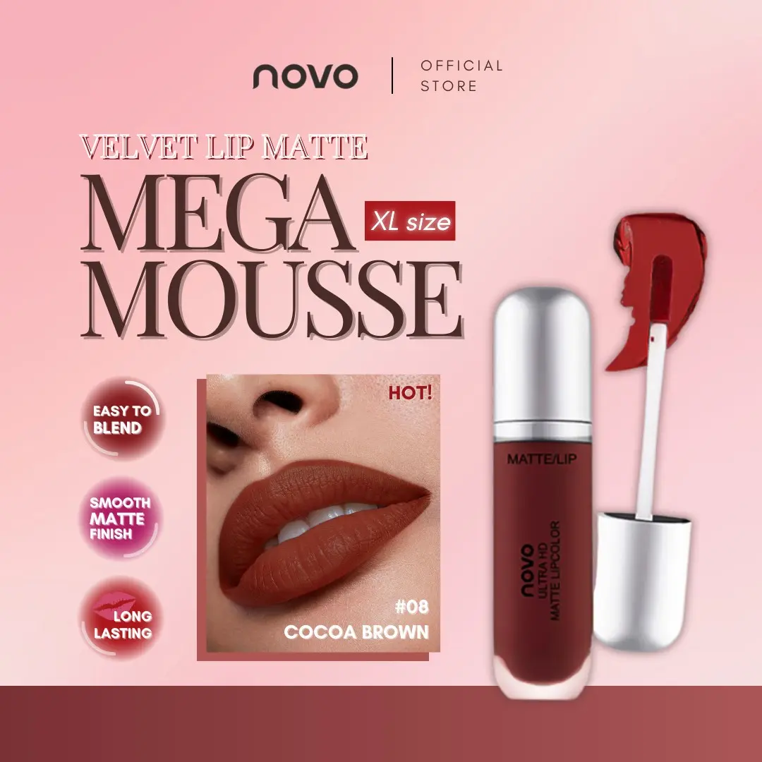 NOVO Creamy Ice Cream Velvet Lip Gloss, Smooth and Moisturizing, High Pigmentation, Long-Lasting, Versatile and Brightening