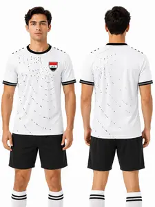 2026 Iraq Style Football Jersey, Lightweight Quick Dry Breathable Sports Tee, Soccer Fan Shirt, Casual Long Sleeve Athletic Top