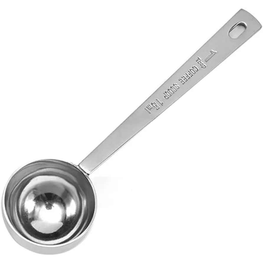 Coffee Scoops, 1 count 15 ML (1 TPSP) 304 Stainless Steel Tablespoon Long Handle Measuring tablespoon Fits Container for Ground, Brewing, Milk Brewin (5.7inches)
