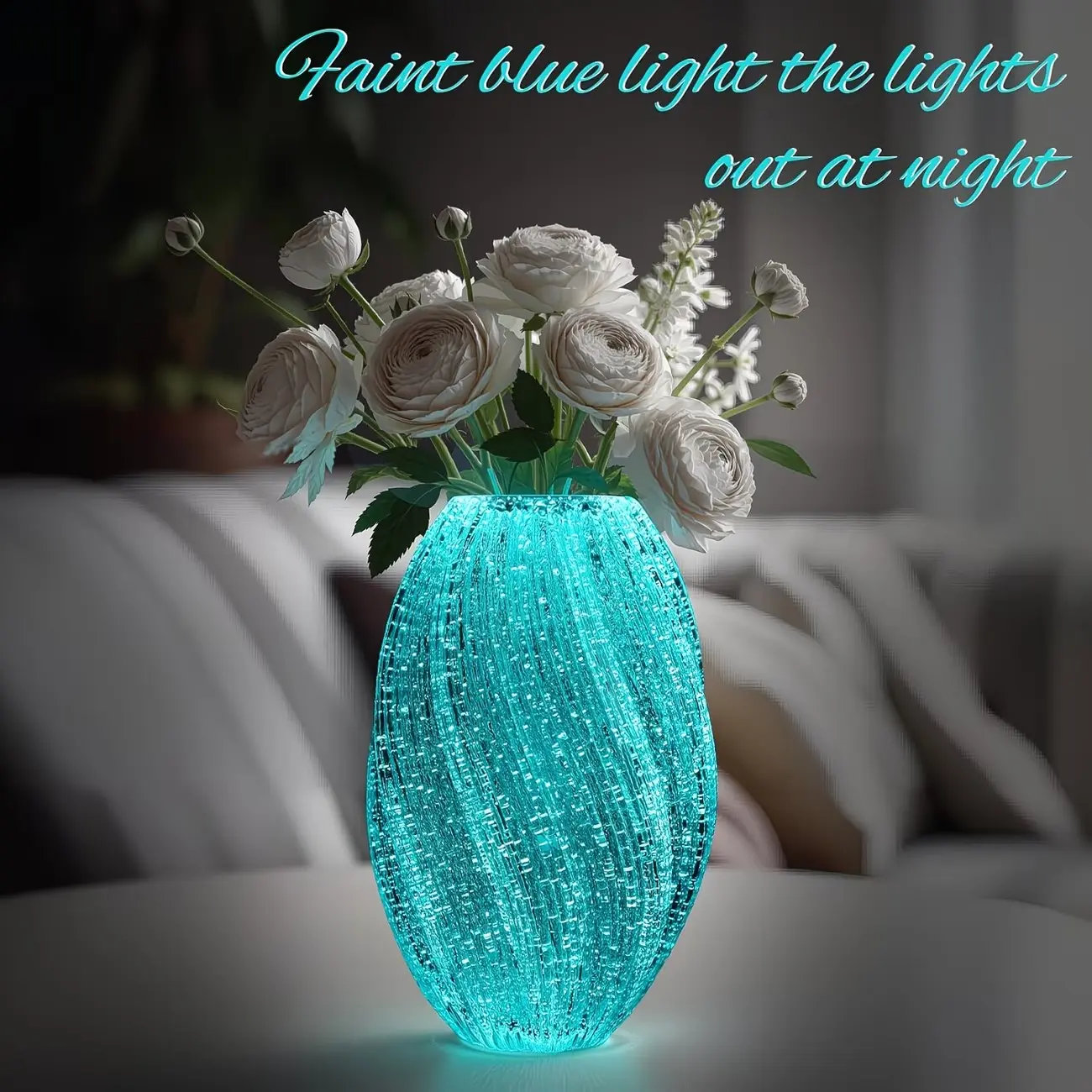 Glow-in-the-Dark Malt Glass Vase, Spiral Pattern Decor Vase, Flower Vase for Floral & Hydroponic Plants, Stylish Home Decor