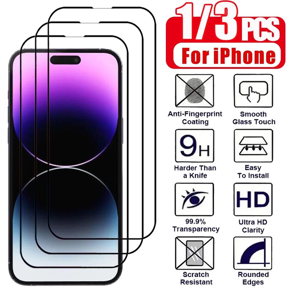 1~5PCS HD Tempered Glass For iPhone 16 17 Pro Max 17e 16e 15 14 13 12 Screen Protector Film For iPhone 11 13 Mini Glass