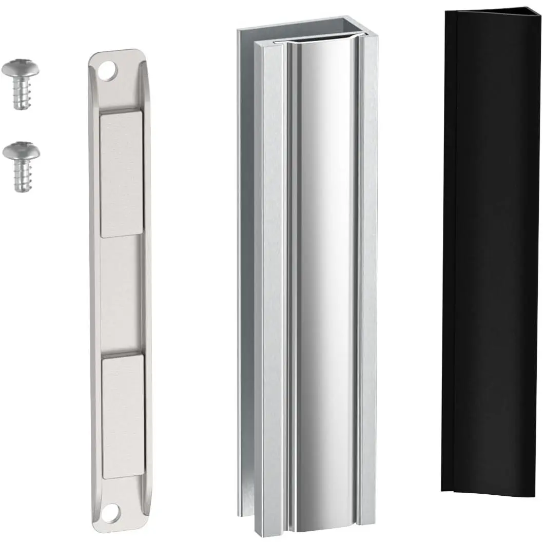 3" Shower Door , U- Door Frame  with Metal Strike for 1/8", 5/32", 3/16" and 1/4" Thick Swing Glass Shower Doors, Shower Strike Jamb, Shower Door