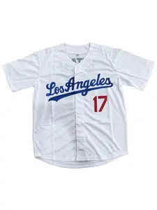Men's Letter & Figure Embroidered Baseball Jersey, Casual Loose Short Sleeve V Neck Baseball Top for Fall & Winter, Men's Sportswear for Training & Competition
