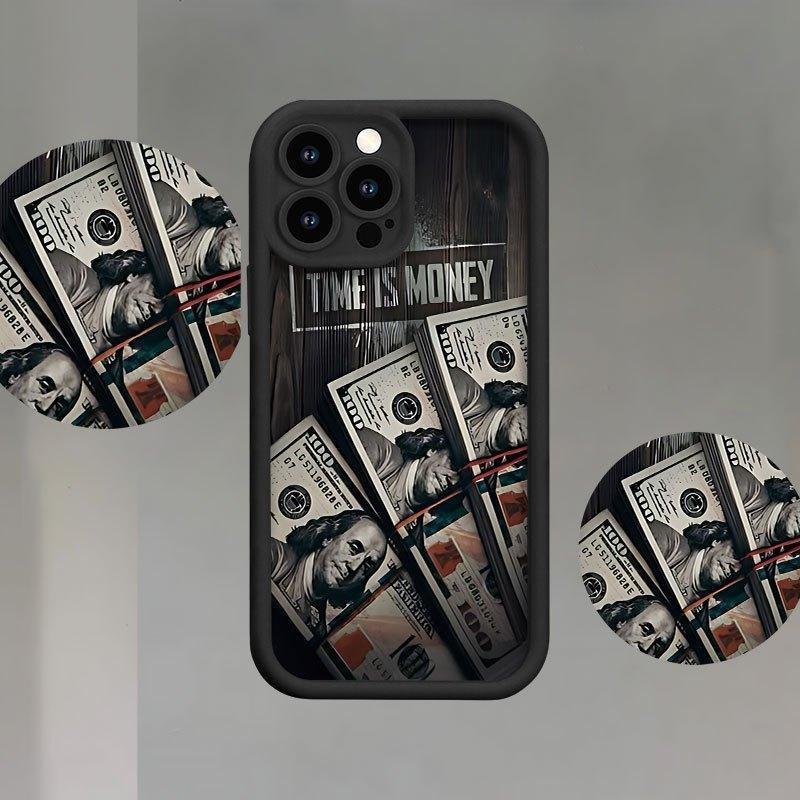 Money Pattern Case for IPhone 17 16 15 14 Pro Max 13 12 11 X/XS Plus Shockproof Non Slip Military-Grade Protection Silicone Cover Gifts for Women Men Girls Boys