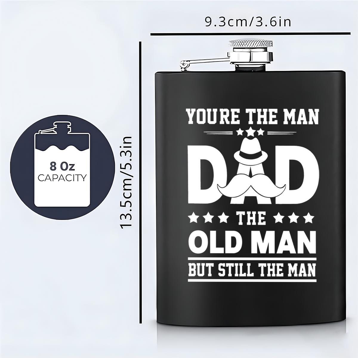 Stainless Steel Flask, 1 Count 8oz Funny Letter Pattern Flask, Gift for Dad, Perfect Outdoor Gift for Father's Day, Birthday, Halloween