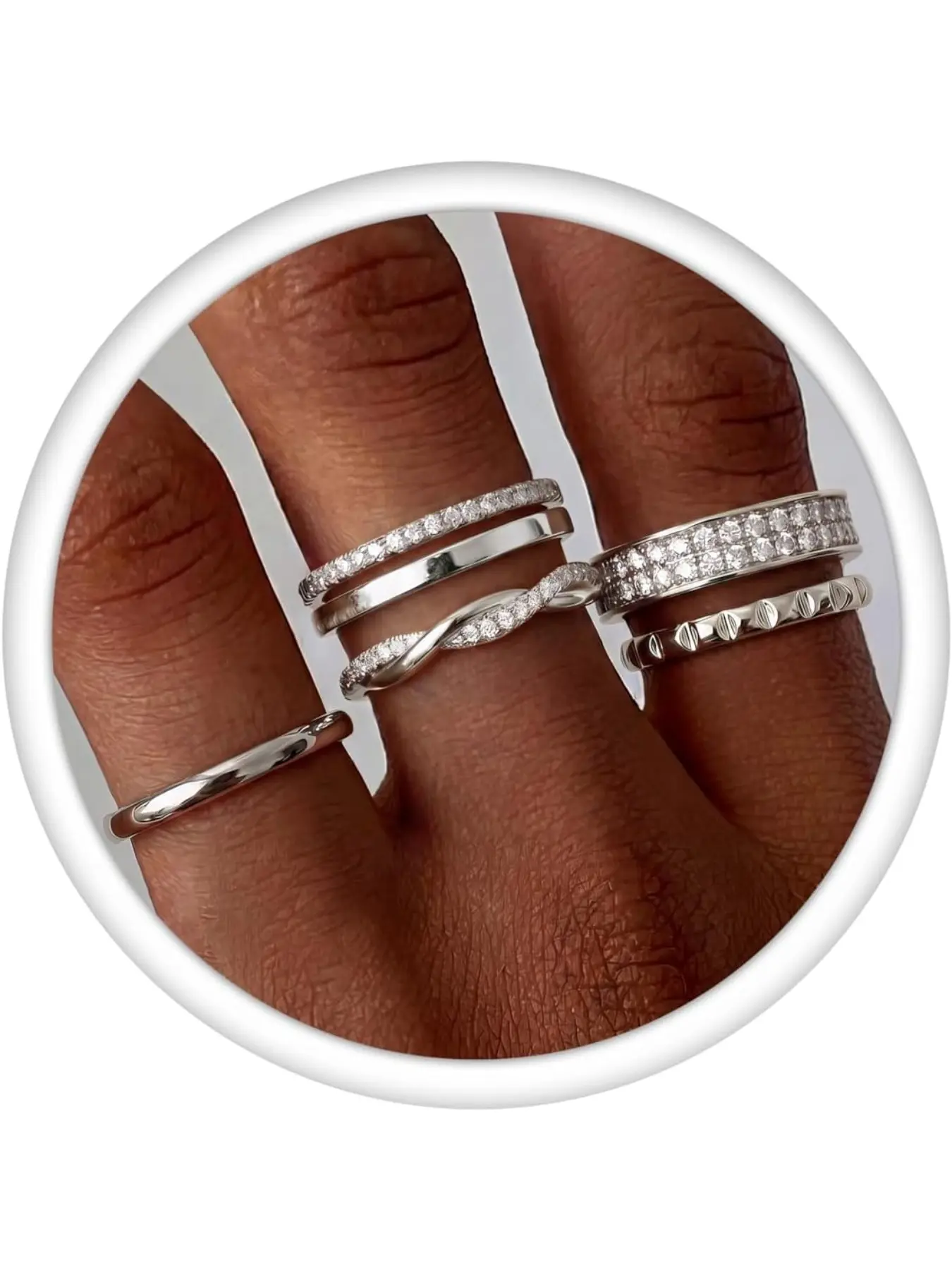 Rings Gold Silver Women's 14K Gold-Plated Waterproof Engagement Ring Set Golden Rings Stackable Promise Thumb Ring Statement Gold Ring with Zirconia Women Girls Size 49-62