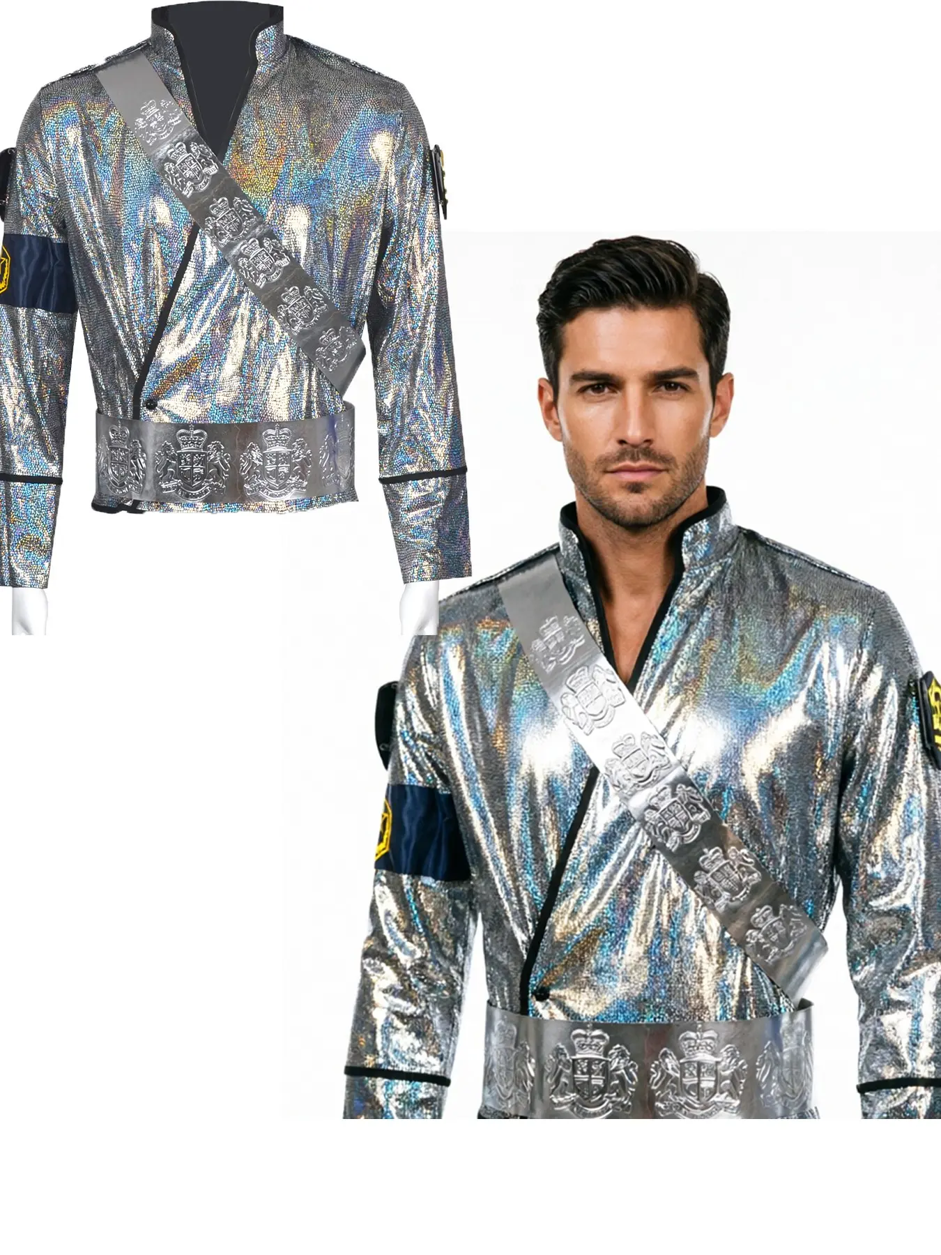 Michael Jackson Costume Jacket, Unisex Role-Playing Blouse, Loose-Fit Solid Color Stage Punk Performance Wear, New Arrival