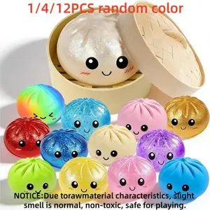 1/4/12 PCS Dumpling Fidget Toy, Sensory Stress Relief Soft Ball for Adults & Kids, Party Favor Prank Squeeze Toy, Anti-Anxiety Hand Pressure Reliever, Squishies, Squishy Fidgets, Fidget Stress Balls