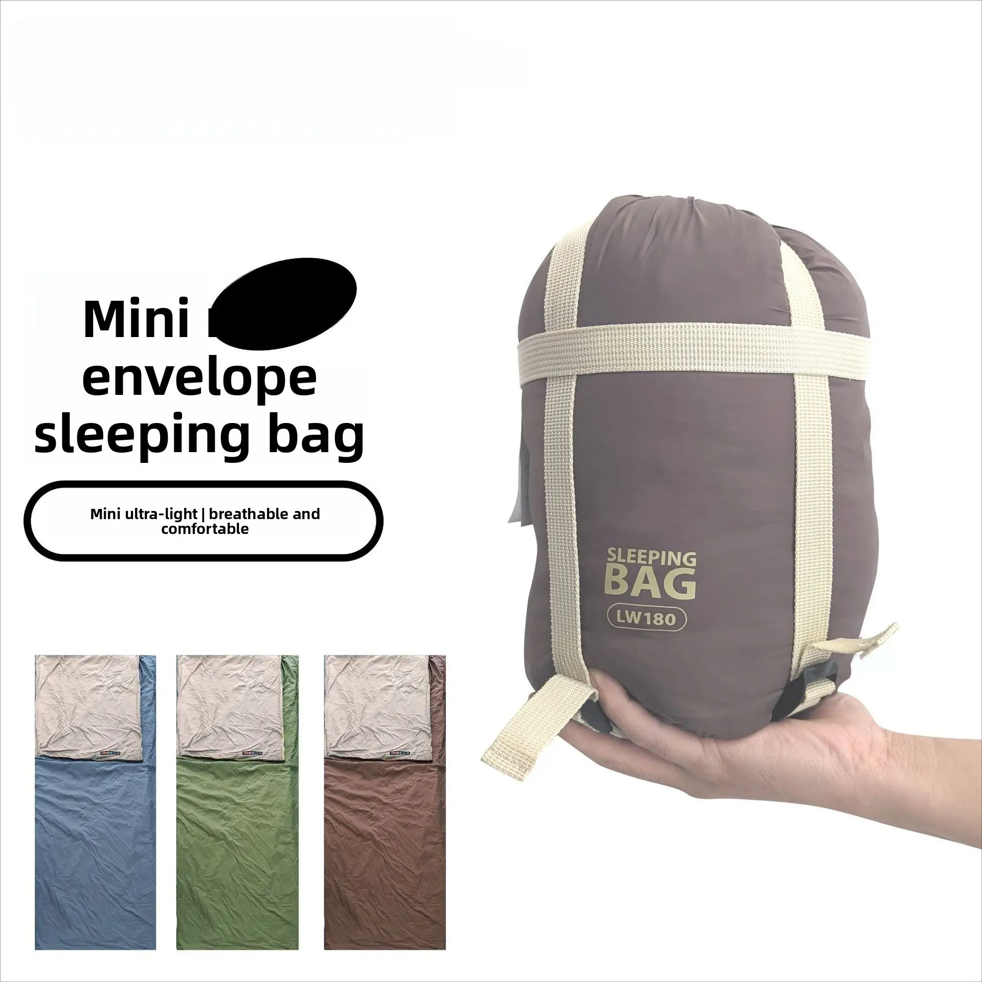 Portable Mini Adult Sleeping Bag for Outdoor Travel, Hiking, Camping, Down Cotton Dirt-Proof Sleeping Bag, Machine Washable and Interconnectable