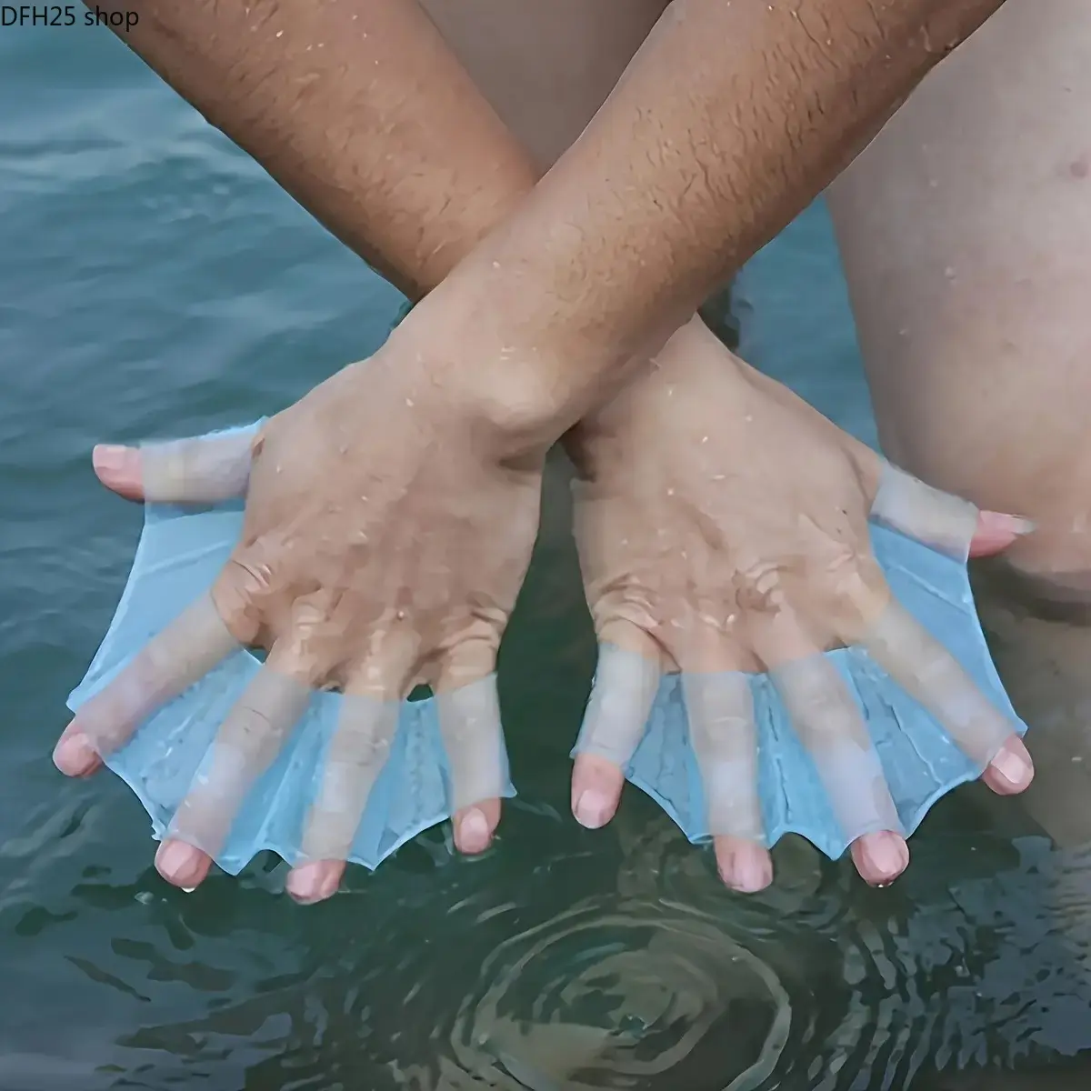 Swimming Training Set with Webbed Gloves Hand Paddles and Swim Fins, Water Sports Exercise Equipment for Improved Technique and Endurance