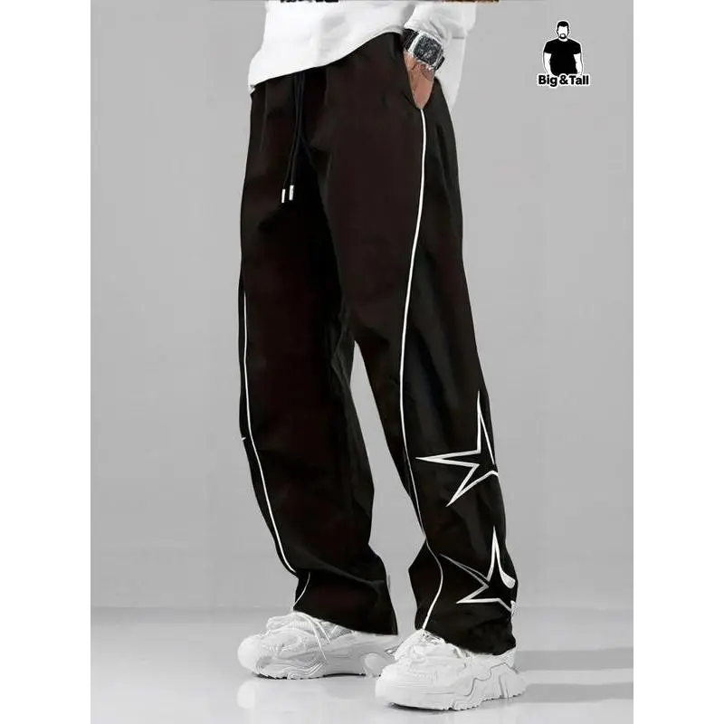 ��Plus Size�� Star Embroidery Sweatpants, Casual Comfy Pants for Daily Wear, Men's Trousers for Fall & Winter