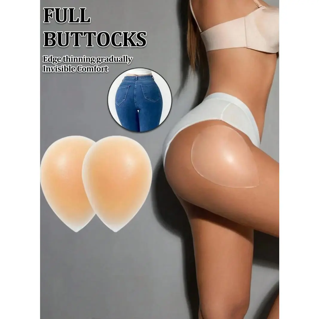 Silicone Hip Pads for Women, Reusable Body Shaper Butt Lift Inserts, Invisible & Traceless Self-Adhesive Hip Enhancer, Silicone Pads for Jeans, Dresses & Yoga, Nude day chrismas
