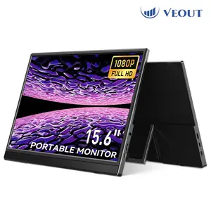 VEOUT 15.6-Inch Portable Monitor, Portable Computer Monitor - 1080P Full HD 72% NTSC 100% sRGB USB-C Plug and Play Display with HDR and FreeSync, Low Blue Light, Portable Gaming Monitor for PC, Mac, PS5, Xbox, Switch