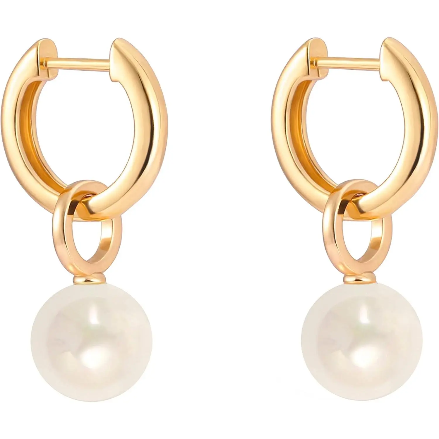 18K Gold Plated Chunky Hoop Earrings Simple Thick Huggie Earrings for Women Elegant Minimalist Jewelry