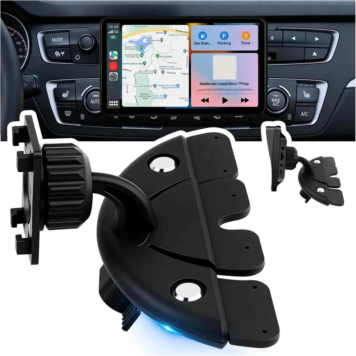 CD Slot Mount for  Screen,Essential CD Mount for  Screen with 360° Swivel & Triangular Support Design,Professional CarPlays CDs Mounts  Accessories