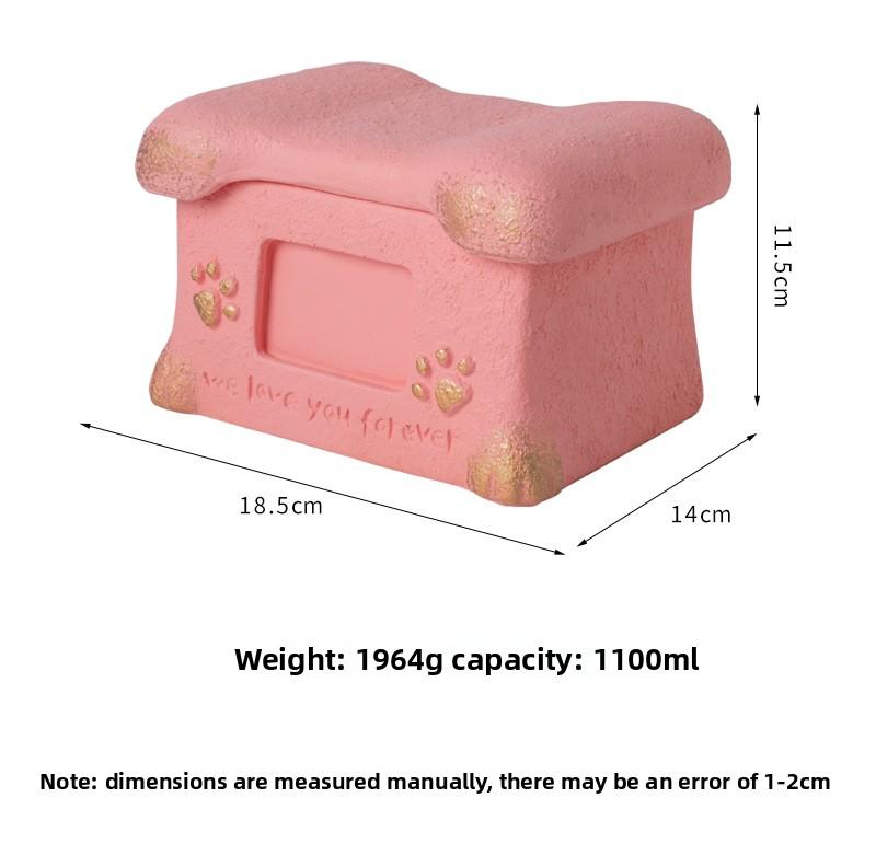 SoPets Pet Cremation Urn for Dogs Cats Personalized Memorial Box for Ashes with Secure Lid and Engraving Plate to Honor Your Beloved Pet Angel