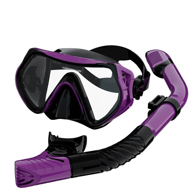 Diving Goggles Snorkeling Full Dry Snorkel Set Large Frame Swimming Goggles Liquid Silicone Swimming Equipment Diving Goggles  stealth snorkel