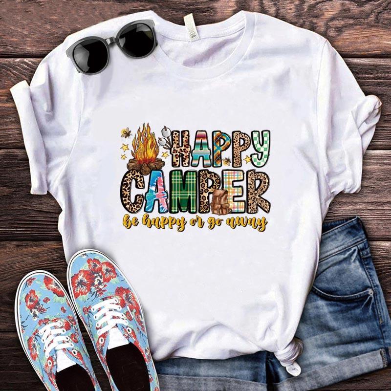 Camping Life Pattern Heat Transfer Sticker, 6pcs Funny Iron on Decal, Iron on Transfer Patch for T-shirt, Jeans, Jacket, Outdoor Camping Lover, Gifts for Family & Friends