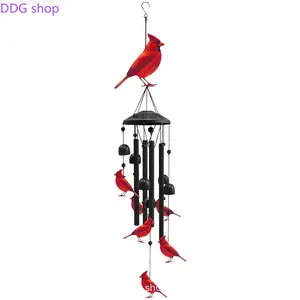 Vintage Hummingbird Wind Chime Outdoor Deep Tone Metal Tube Bell Hanging Ornament Melodic Garden Deco Sympathy Gift